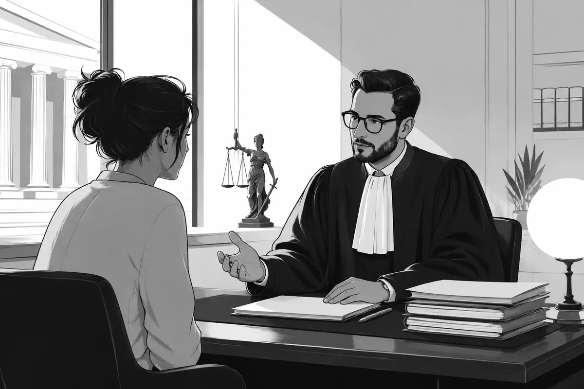 Professionnel écoutant une salariée et l'orientant vers des ressources adaptées au harcèlement au travail